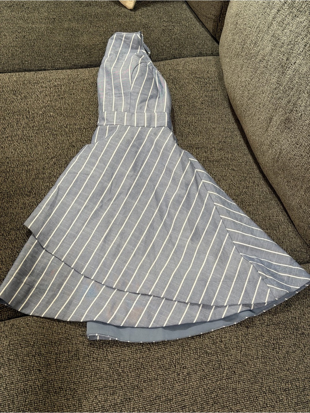 Speechless Blue and White Striped Fit & Flare Dress